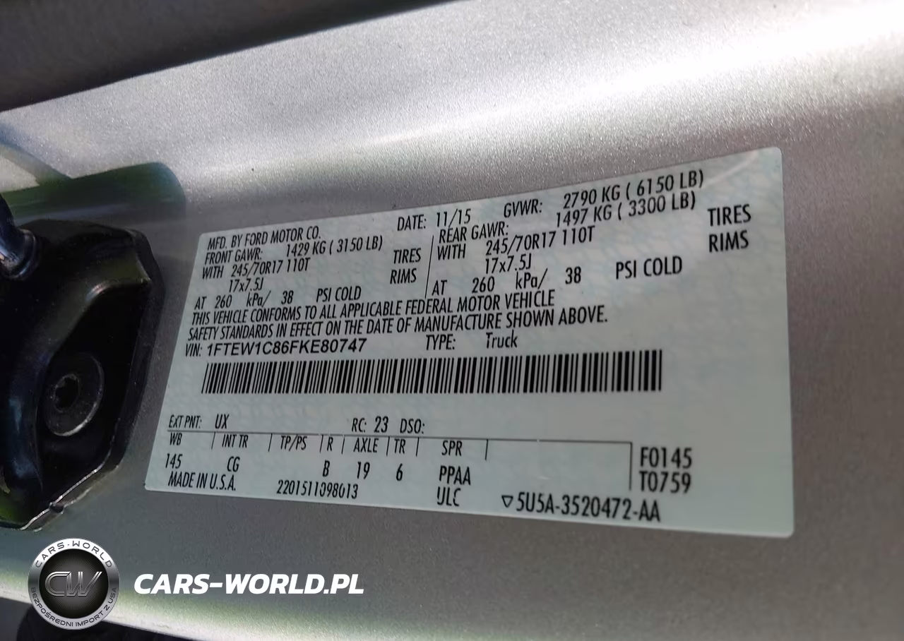 2015 Ford F-150 Xl VIN:1FTEW1C86FKE80747 - 9