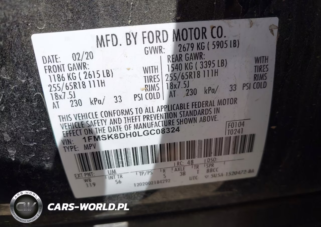 2020 Ford Explorer Xlt VIN:1FMSK8DH0LGC08324 - 9