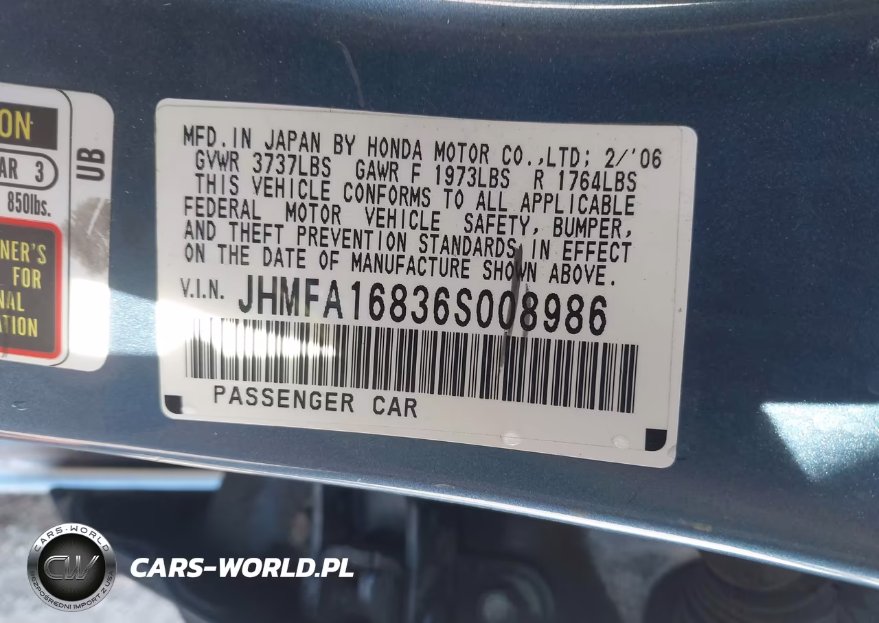 2006 Honda Civic Ex VIN:JHMFA16836S008986 - 9