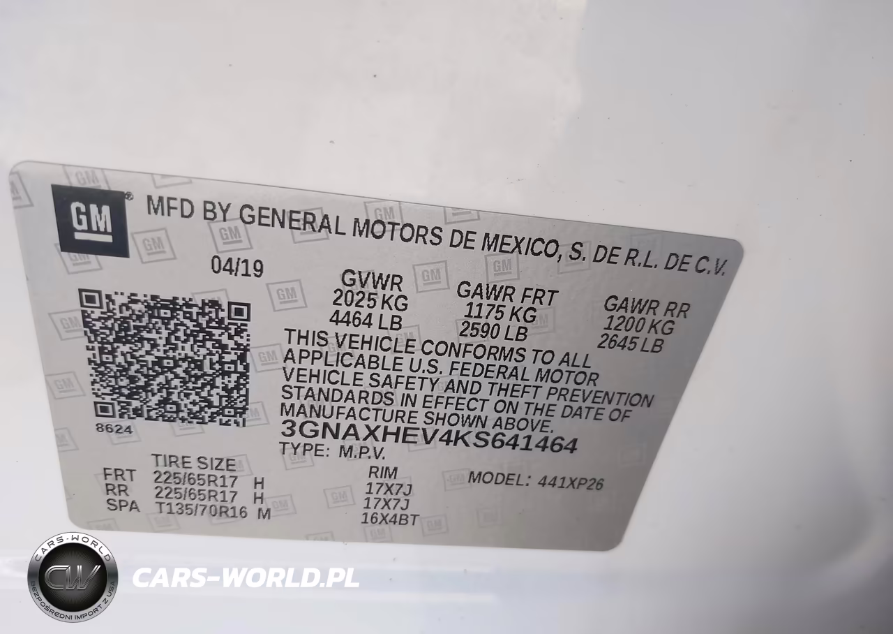 2019 Chevrolet Equinox Ls VIN:3GNAXHEV4KS641464 - 9