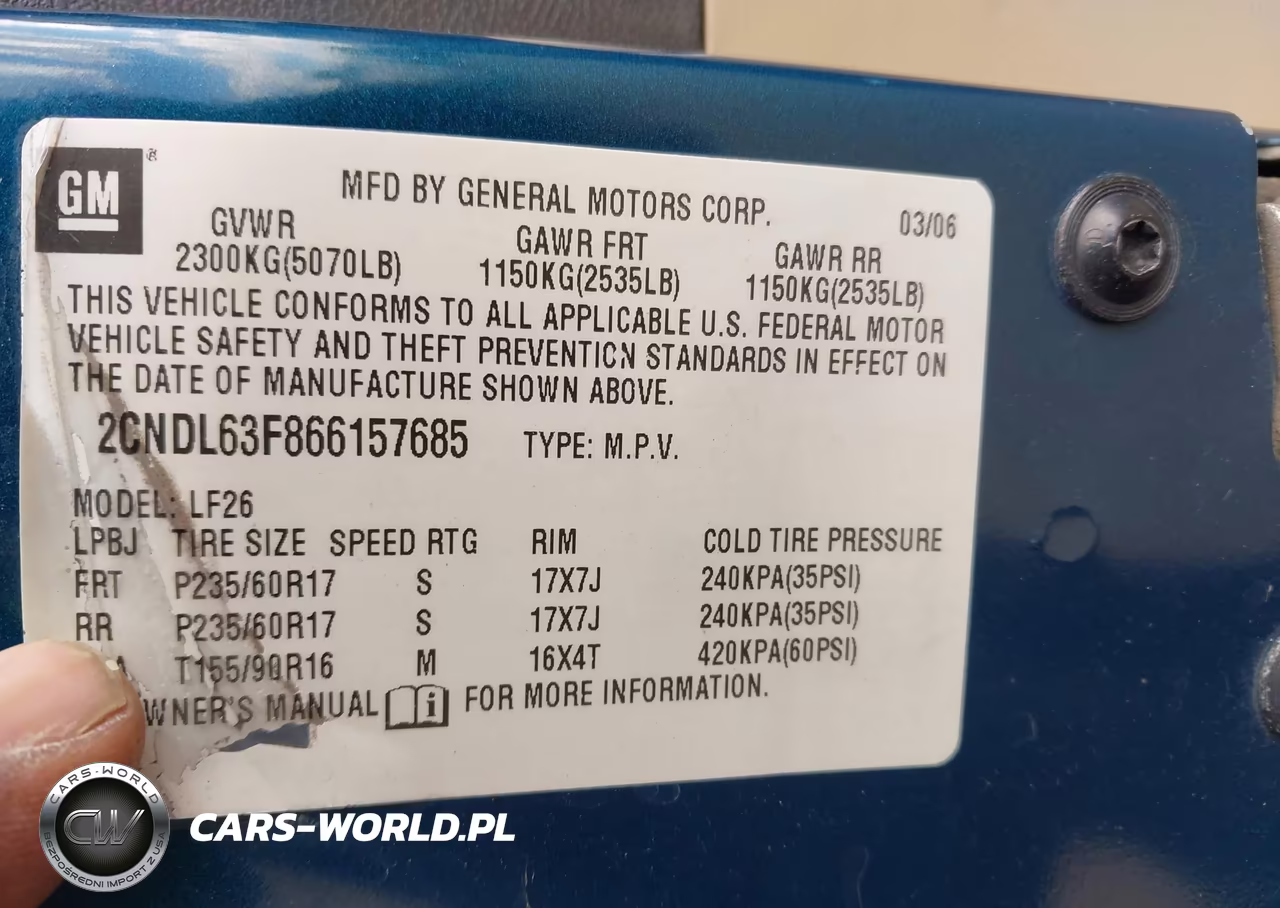 2006 Chevrolet Equinox Lt VIN:2CNDL63F866157685 - 9