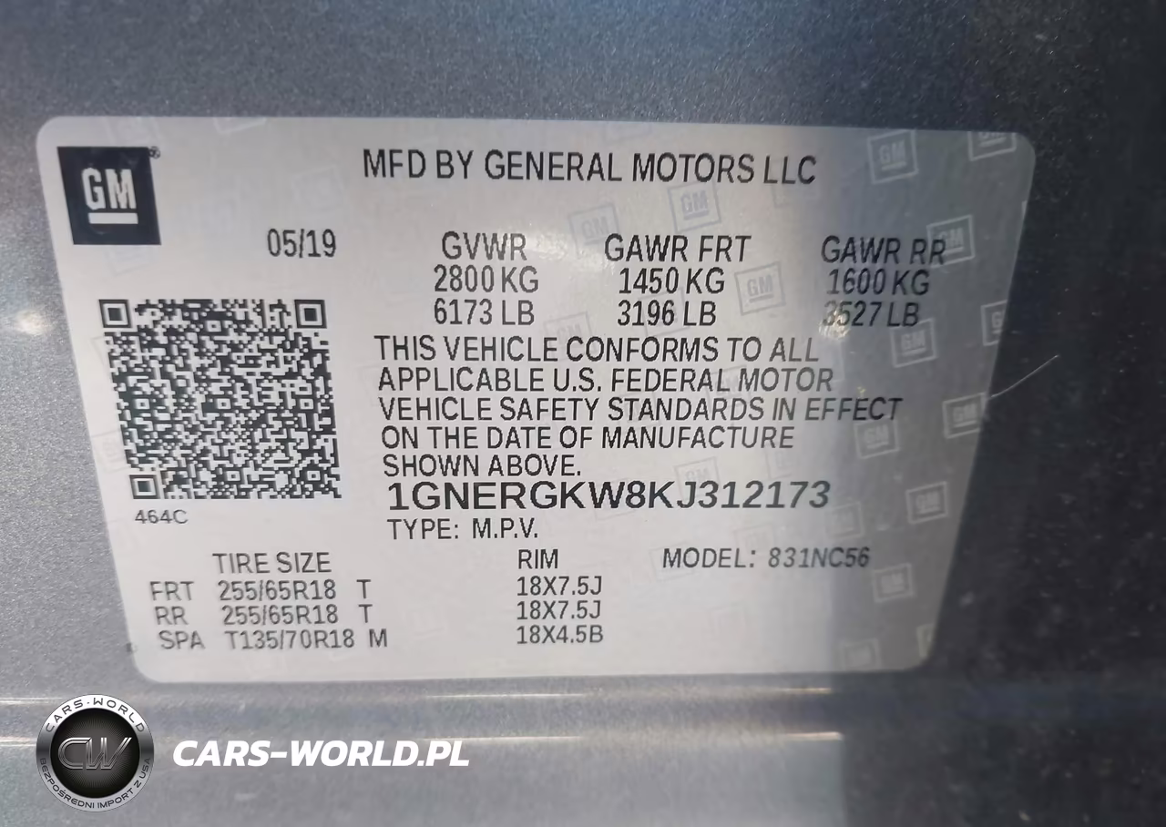 2019 Chevrolet Traverse 1Lt VIN:1GNERGKW8KJ312173 - 9