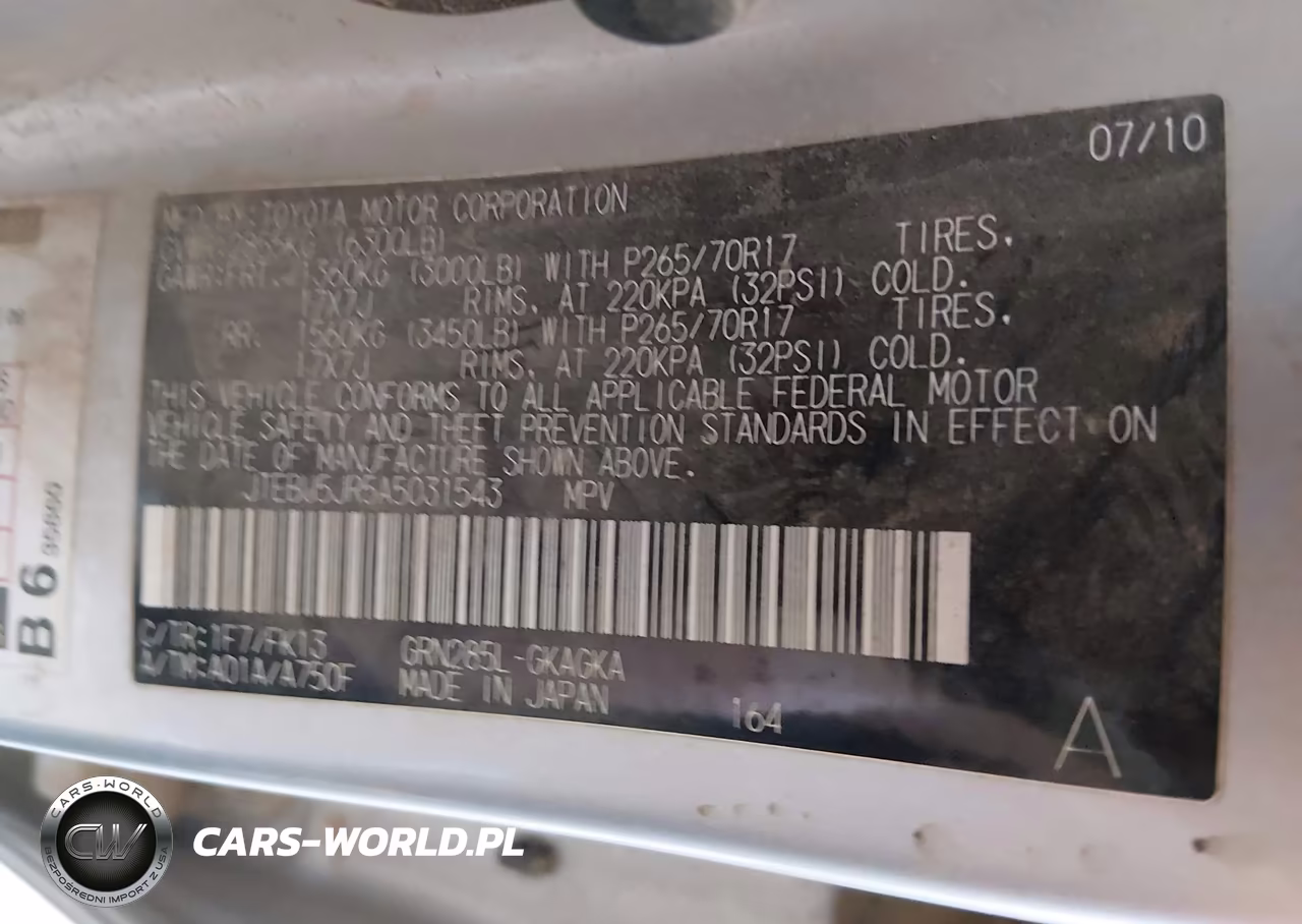 2010 Toyota 4Runner Sr5 V6 VIN:JTEBU5JR5A5031543 - 9