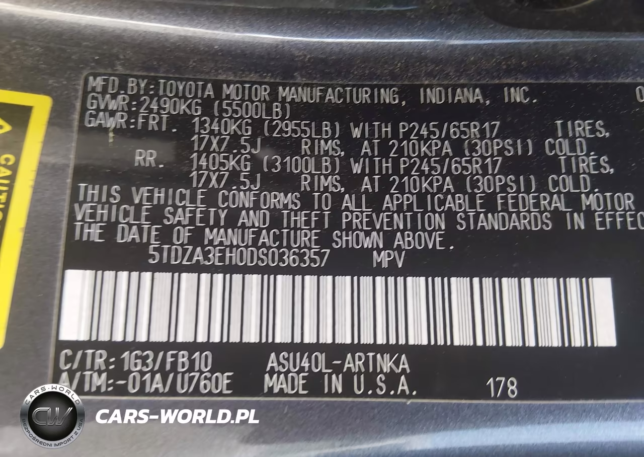 2013 Toyota Highlander VIN:5TDZA3EH0DS036357 - 9