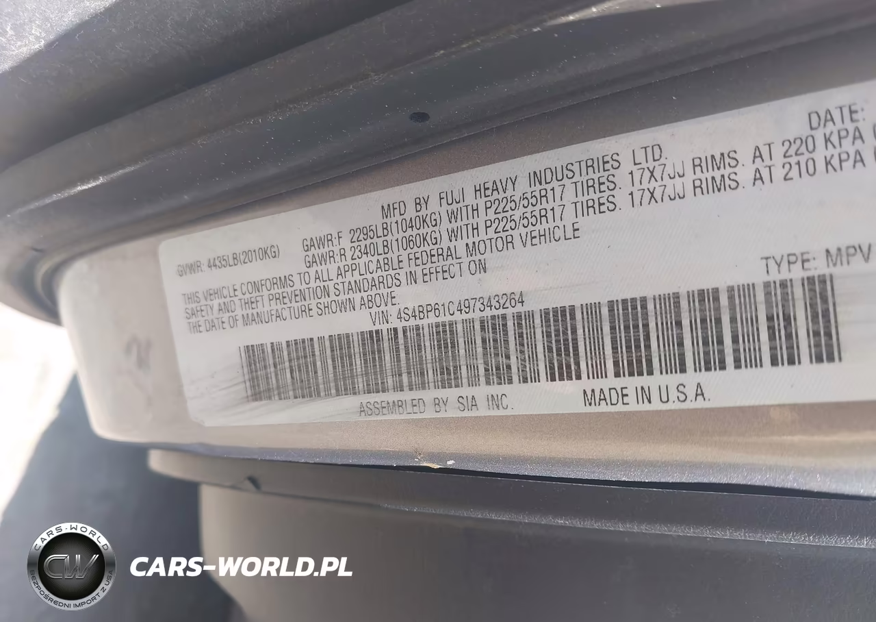 2009 Subaru Outback 2.5I VIN:4S4BP61C497343264 - 9