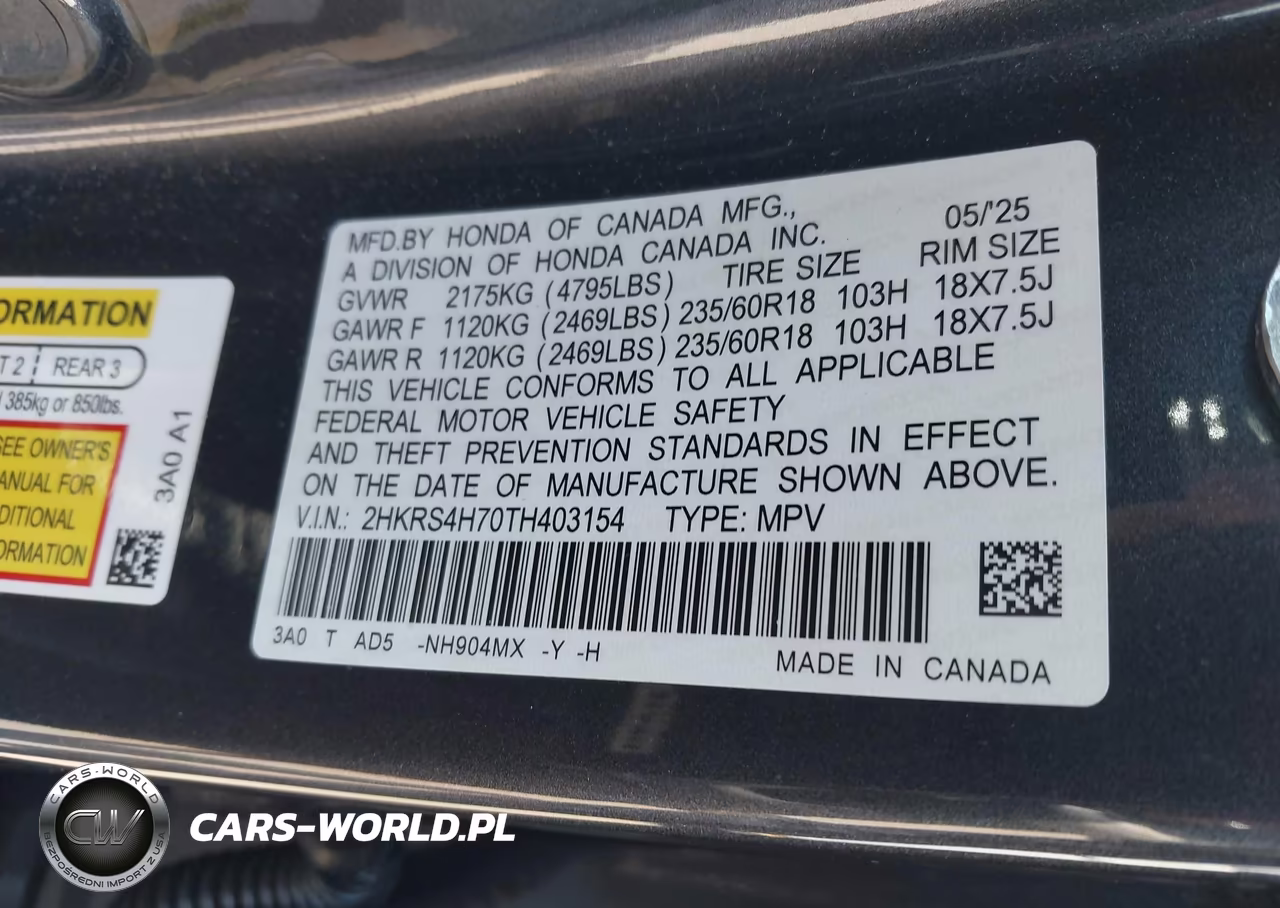2026 Honda Cr-V Ex-L Awd VIN:2HKRS4H70TH403154 - 9