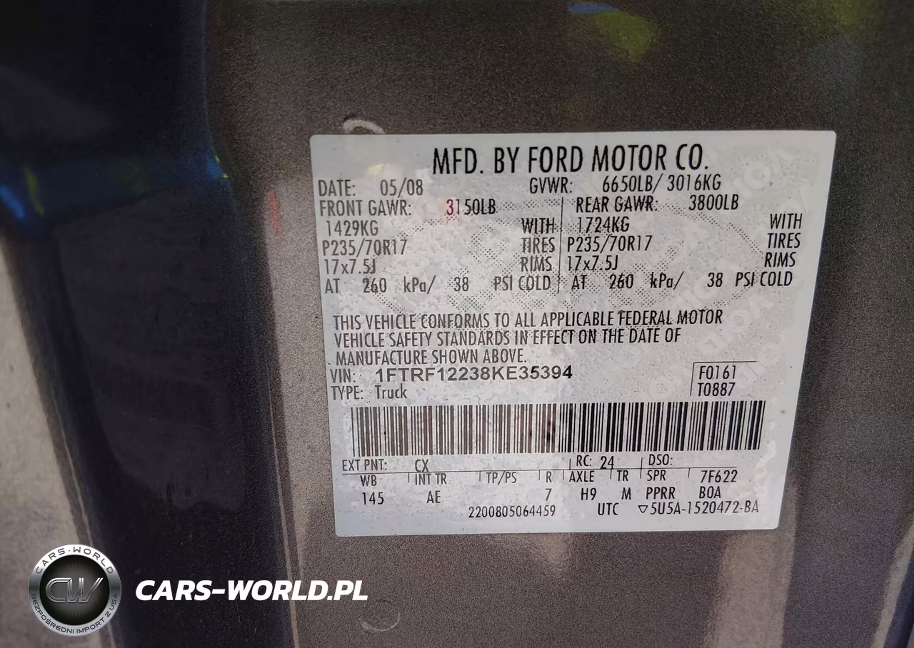 2008 Ford F-150 Stx-Xl-Xlt VIN:1FTRF12238KE35394 - 9