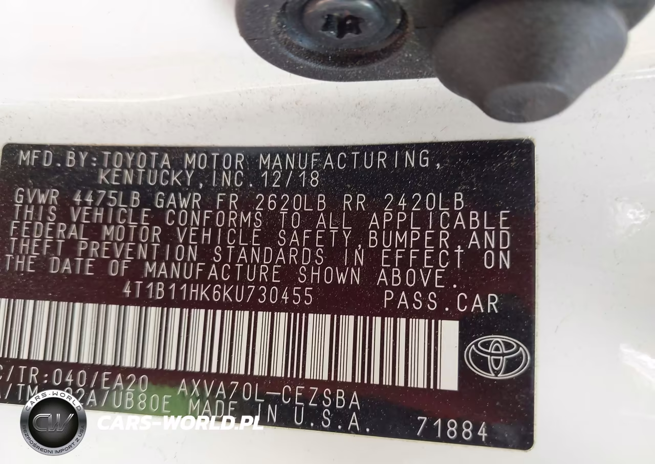 2019 Toyota Camry Se VIN:4T1B11HK6KU730455 - 9