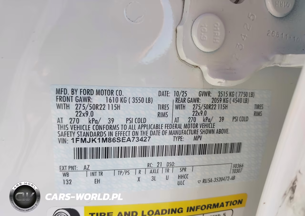 2025 Ford Expedition Platinum Max VIN:1FMJK1M86SEA73427 - 9