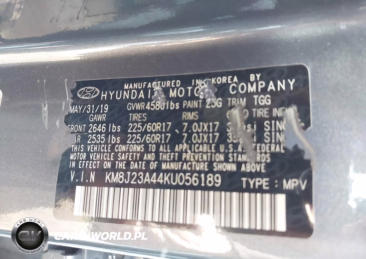2019 Hyundai Tucson Se VIN:KM8J23A44KU056189 - 9