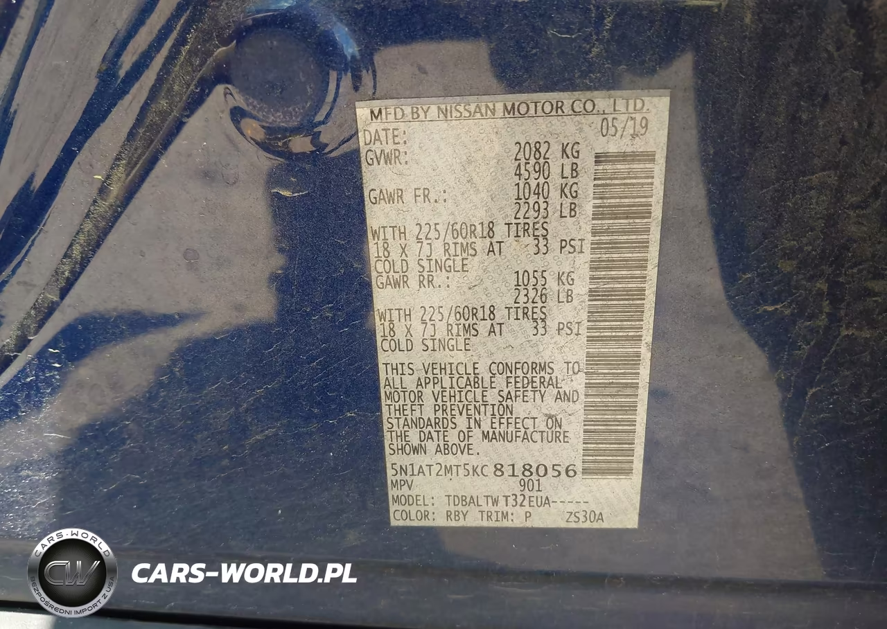 2019 Nissan Rogue Sv VIN:5N1AT2MT5KC818056 - 9