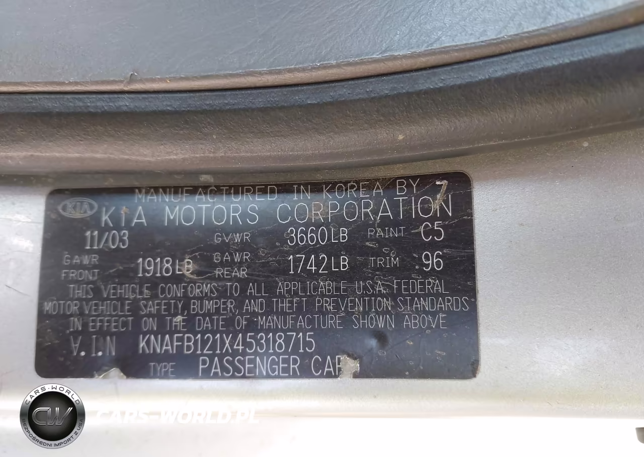2004 Kia Spectra Ls VIN:KNAFB121X45318715 - 9