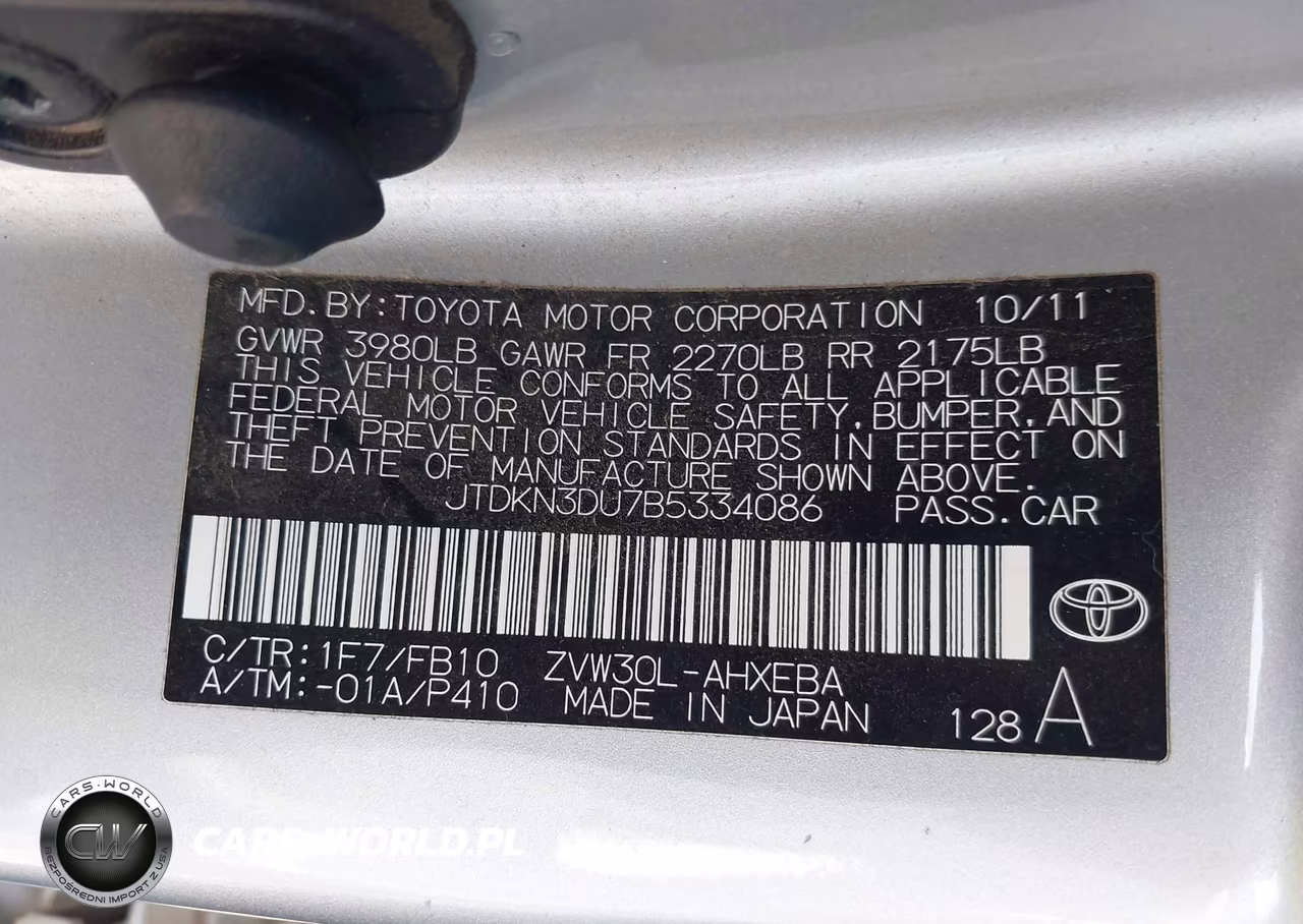 2011 Toyota Prius Two VIN:JTDKN3DU7B5334086 - 9