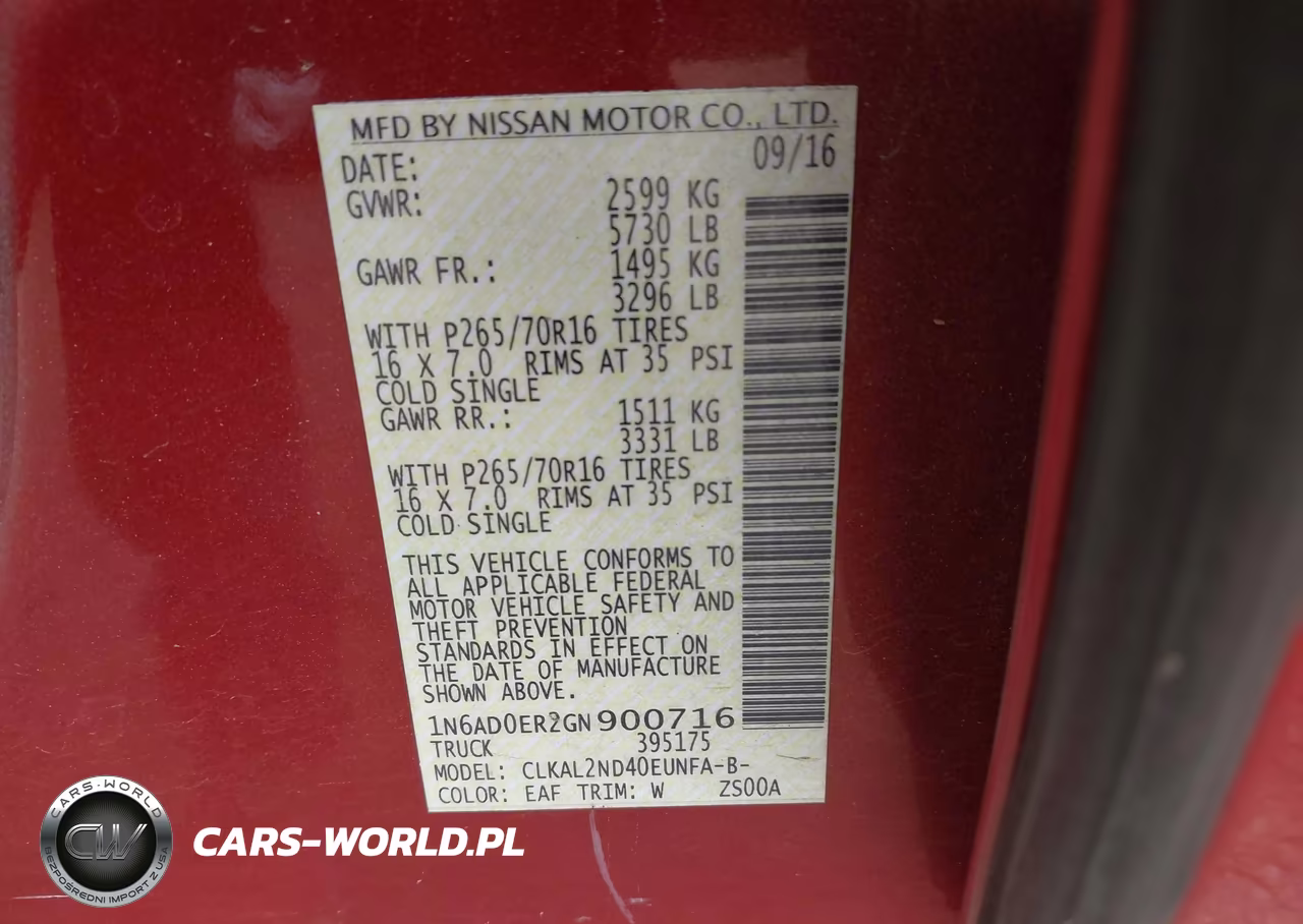2016 Nissan Frontier Sv VIN:1N6AD0ER2GN900716 - 9