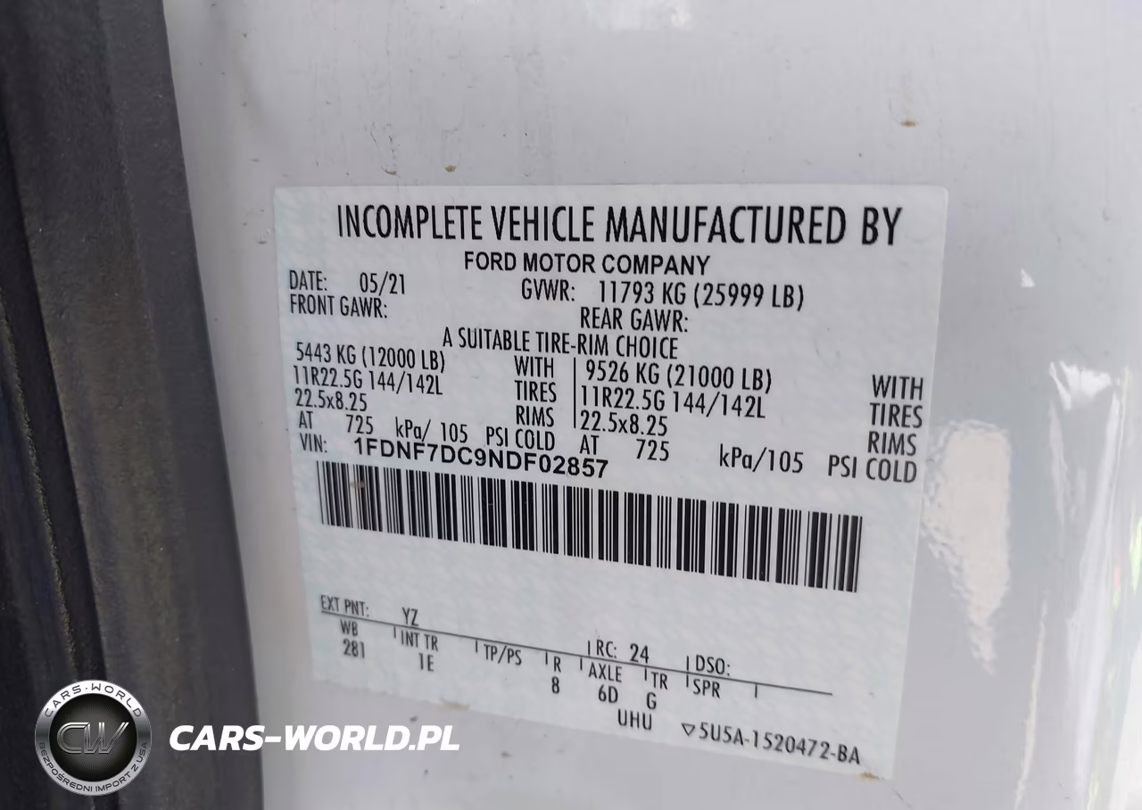2022 Ford F-750 Diesel VIN:1FDNF7DC9NDF02857 - 5