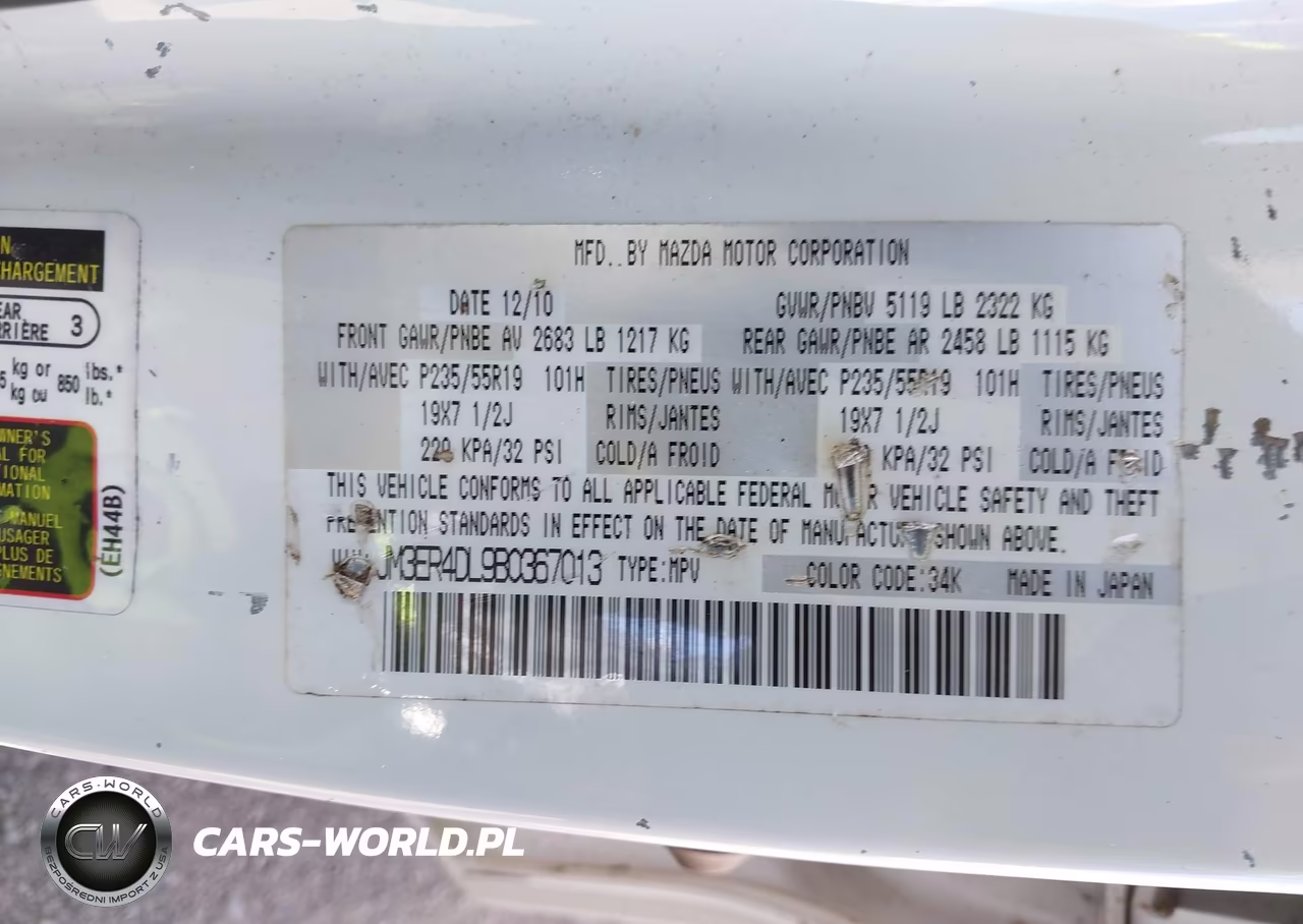 2011 Mazda Cx-7 S Grand Touring VIN:JM3ER4DL9B0367013 - 9