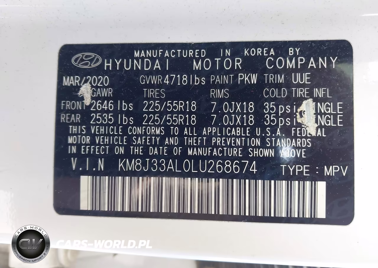 2020 Hyundai Tucson Sel VIN:KM8J33AL0LU268674 - 9