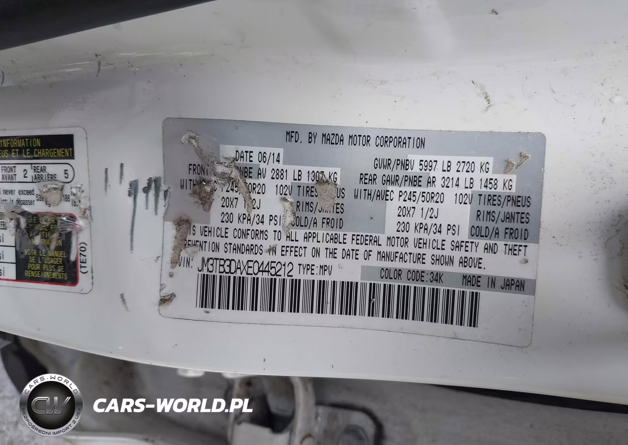 2014 Mazda Cx-9 Grand Touring VIN:JM3TB3DAXE0445212 - 9
