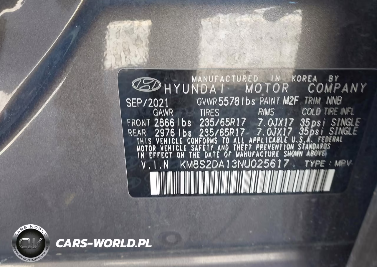 2022 Hyundai Santa Fe Hybrid Blue VIN:KM8S2DA13NU025617 - 9