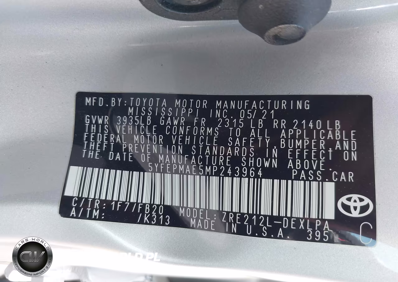 2021 Toyota Corolla Le VIN:5YFEPMAE5MP243964 - 9