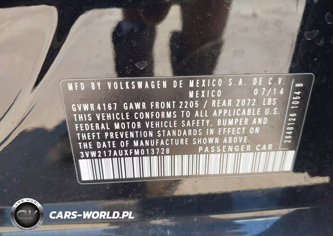 2015 Volkswagen Golf Tsi S 4-Door VIN:3VW217AUXFM013728 - 9