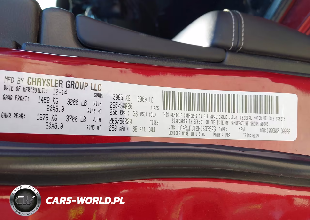 2015 Jeep Grand Cherokee Overland VIN:1C4RJFCT2FC637976 - 9