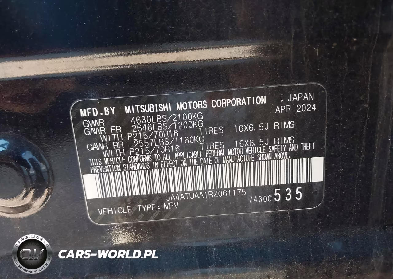 2024 Mitsubishi Eclipse Cross Es S-Awc VIN:JA4ATUAA1RZ061175 - 9