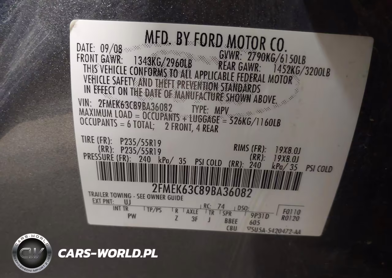 2009 Ford Flex Limited VIN:2FMEK63C89BA36082 - 9