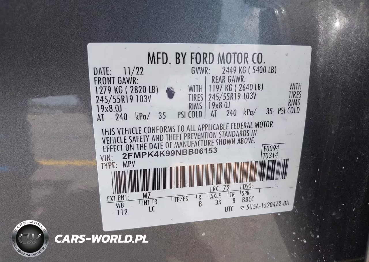 2022 Ford Edge Titanium VIN:2FMPK4K99NBB06153 - 9