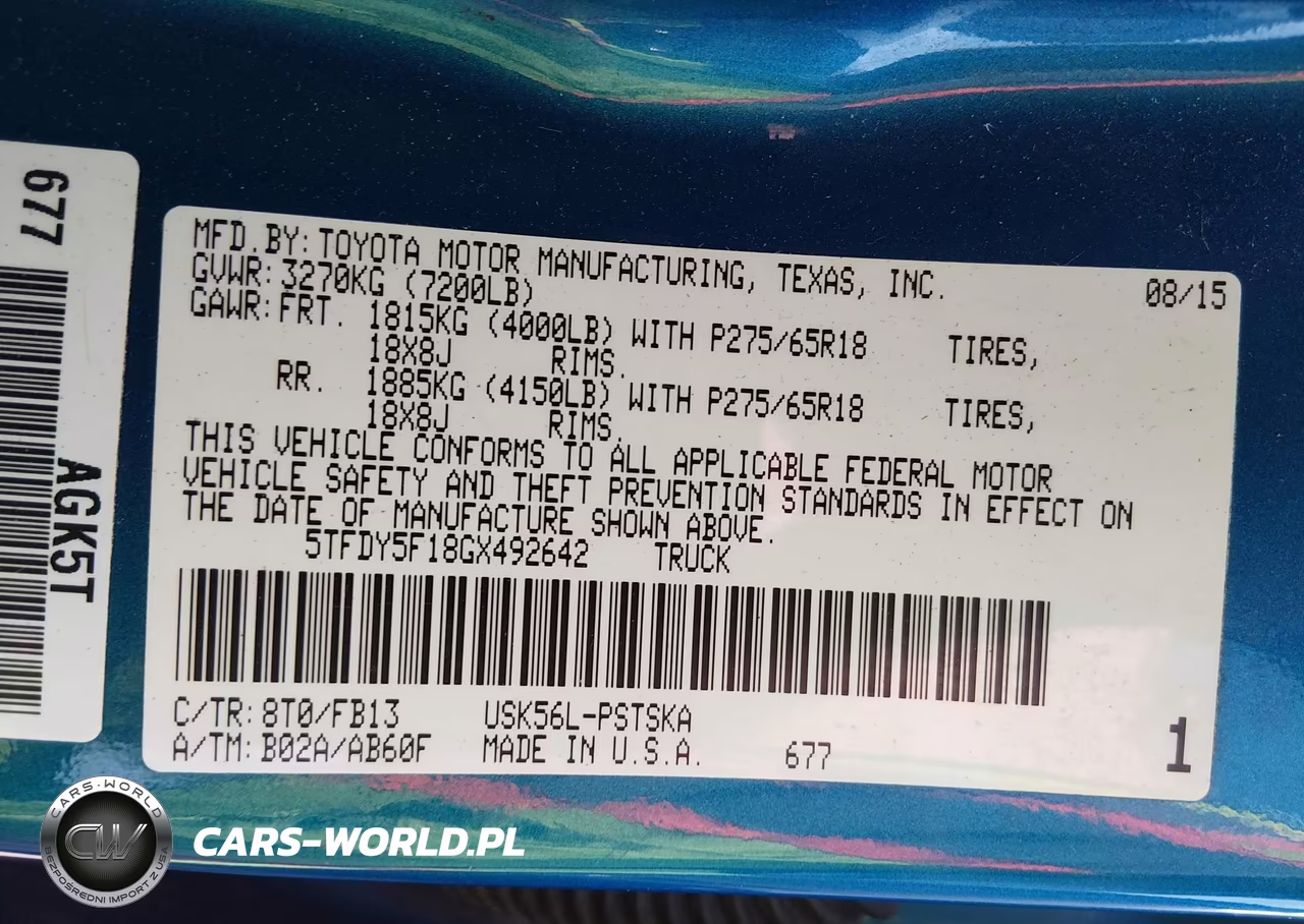 2016 Toyota Tundra Sr5 5.7L V8 VIN:5TFDY5F18GX492642 - 9