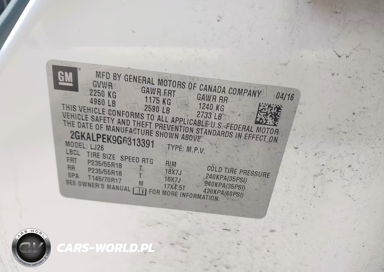 2016 GMC Terrain Slt VIN:2GKALPEK9G6313391 - 9