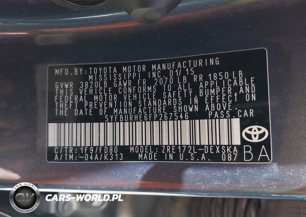 2015 Toyota Corolla S Plus VIN:5YFBURHE6FP267546 - 9