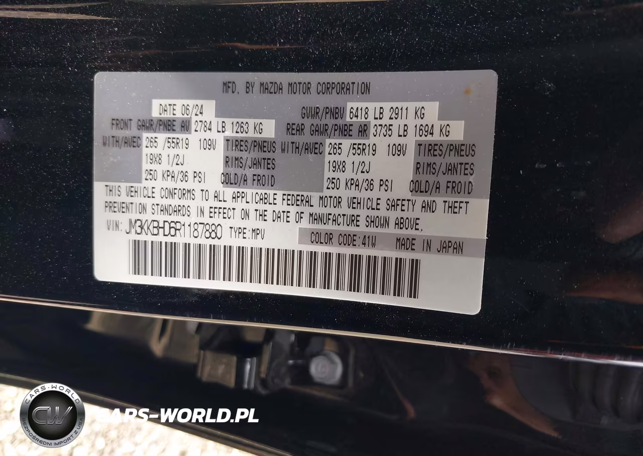 2024 Mazda Cx-90 3.3 Turbo Preferred VIN:JM3KKBHD6R1187880 - 9