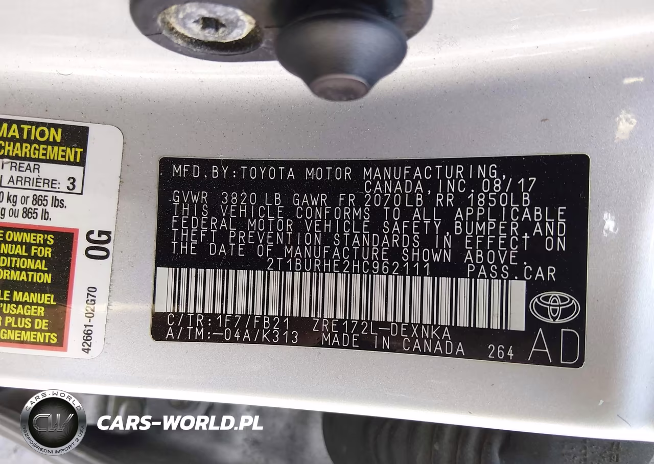 2017 Toyota Corolla Le VIN:2T1BURHE2HC962111 - 9