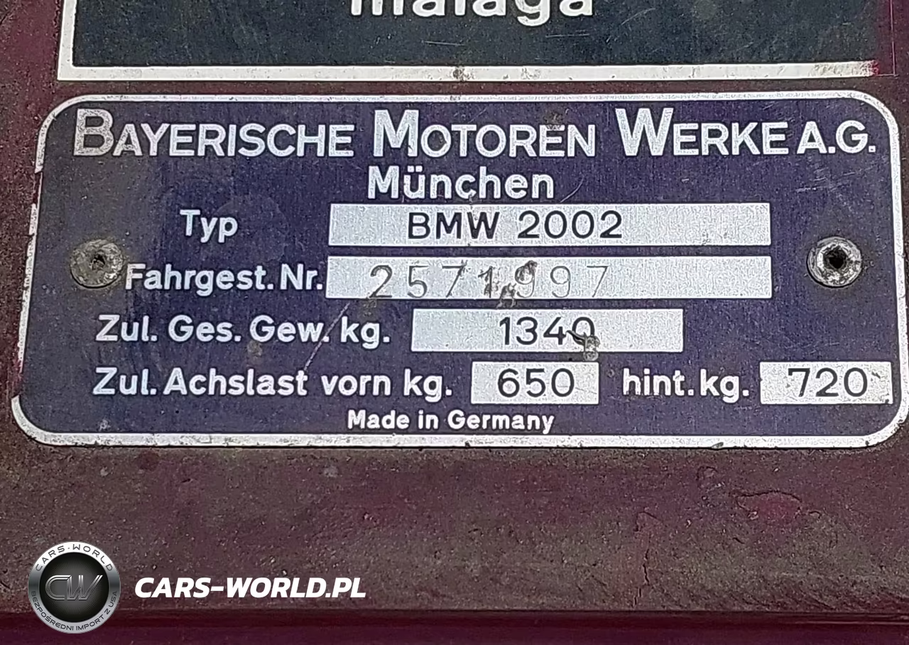 1971 BMW 2002 VIN:2571997 - 9