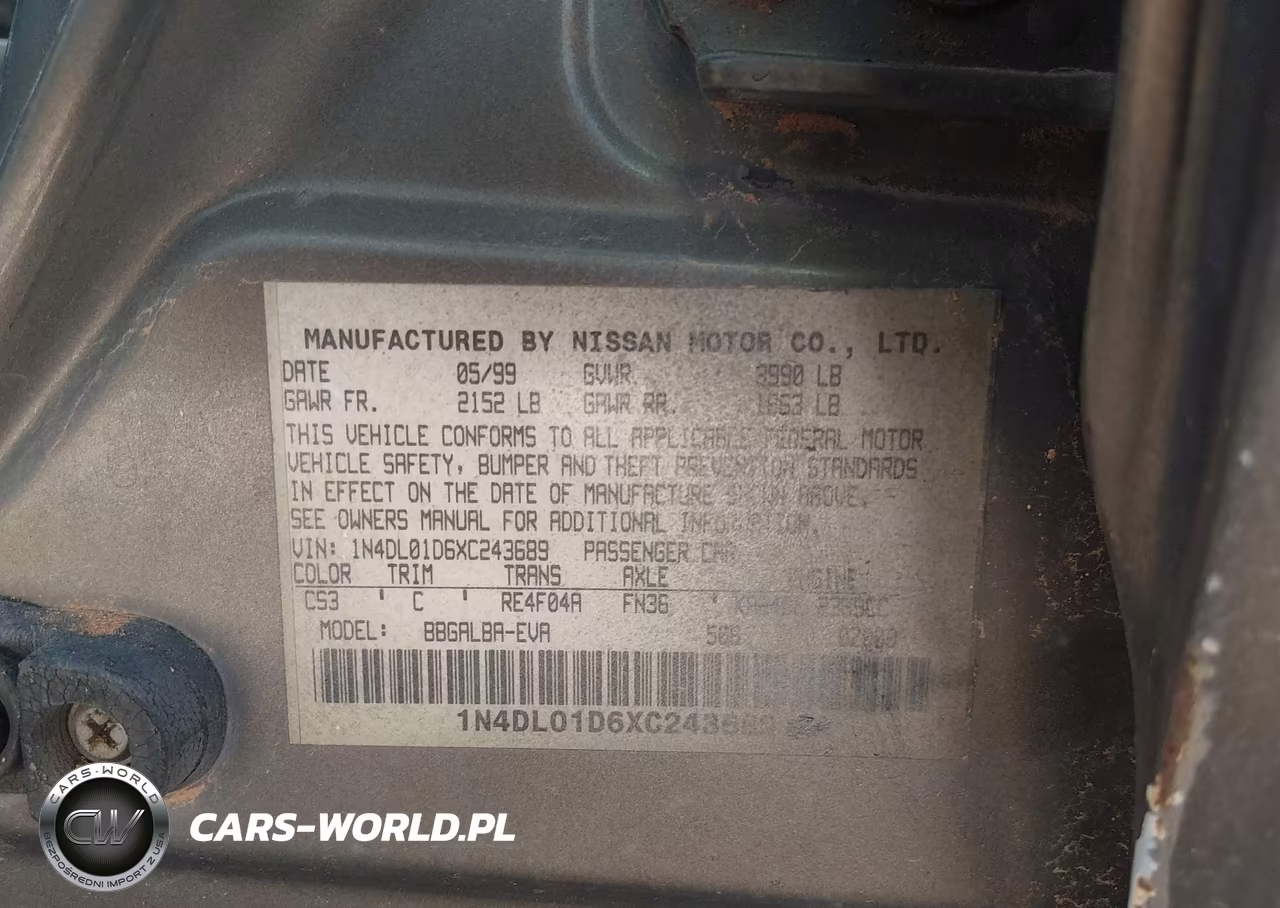 1999 Nissan Altima Gle-Gxe-Se-Se-L-Xe VIN:1N4DL01D6XC243689 - 9