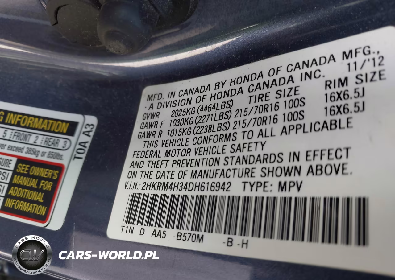 2013 Honda Cr-V Lx VIN:2HKRM4H34DH616942 - 9