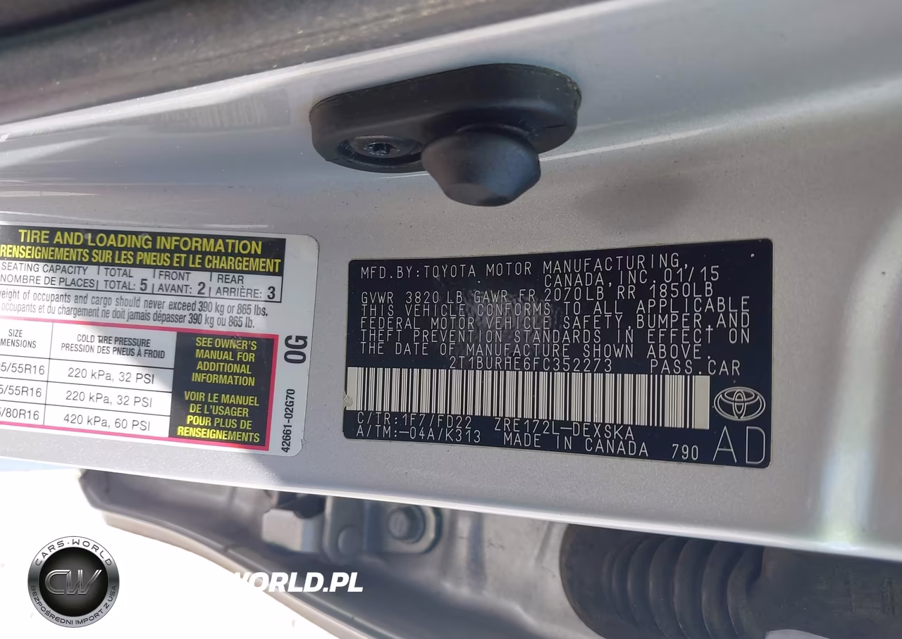 2015 Toyota Corolla S VIN:2T1BURHE6FC352273 - 9