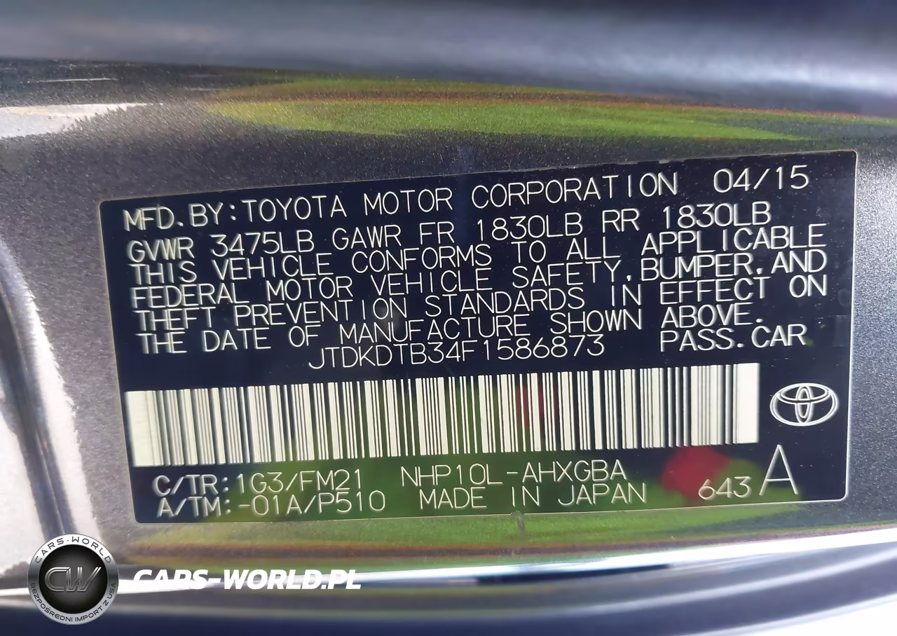 2015 Toyota Prius C Three VIN:JTDKDTB34F1586873 - 9