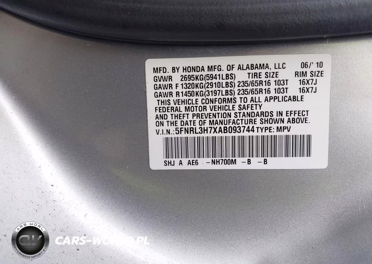 2010 Honda Odyssey Ex-L VIN:5FNRL3H7XAB093744 - 9