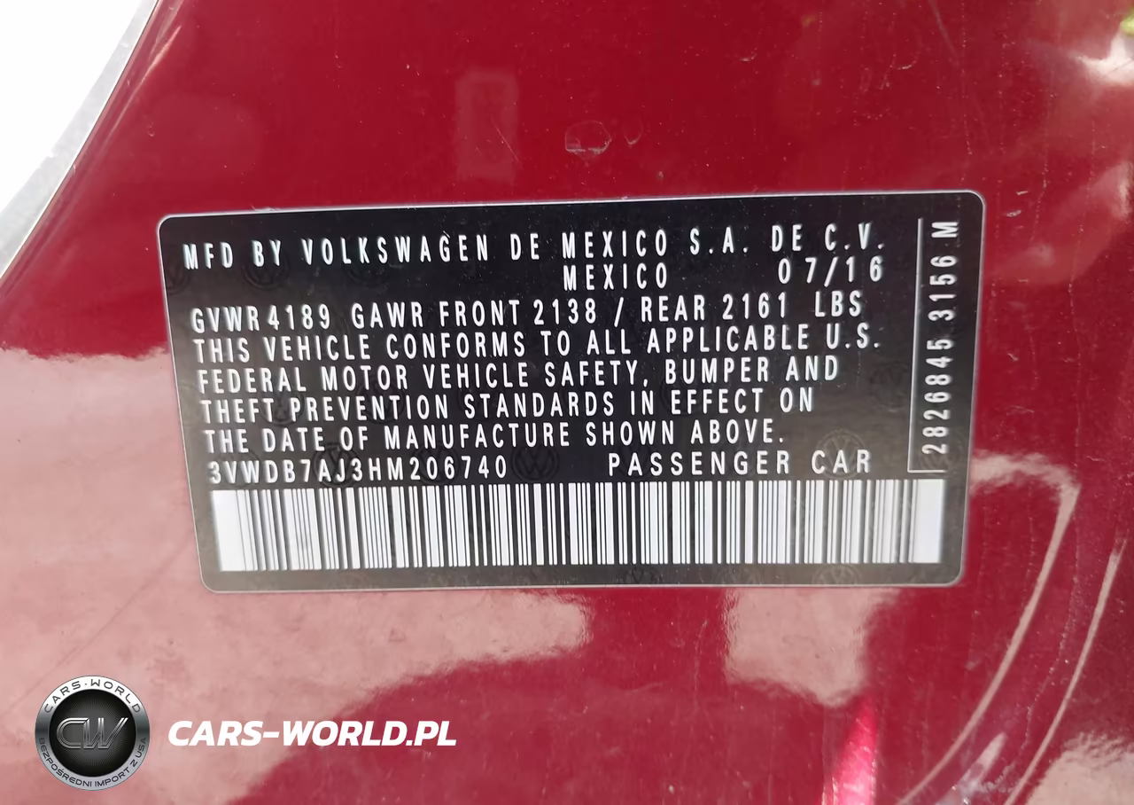 2017 Volkswagen Jetta 1.4T Se VIN:3VWDB7AJ3HM206740 - 9