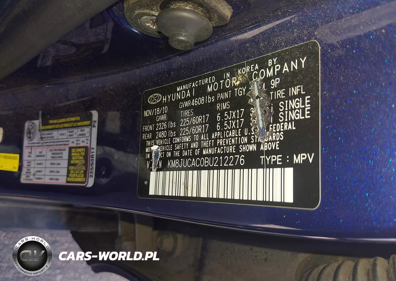 2011 Hyundai Tucson Gls VIN:KM8JUCAC0BU212276 - 9