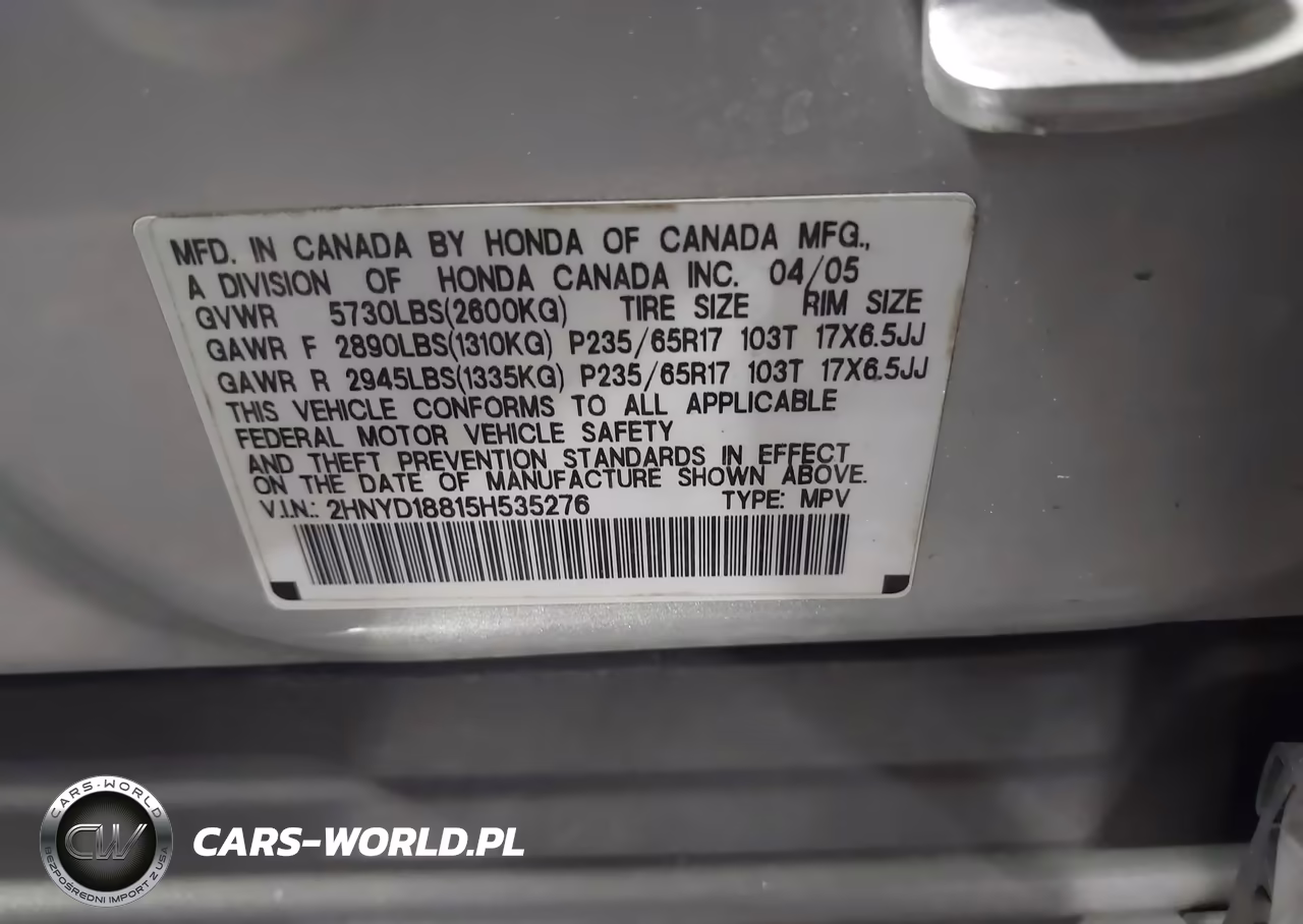 2005 Acura Mdx VIN:2HNYD18815H535276 - 9