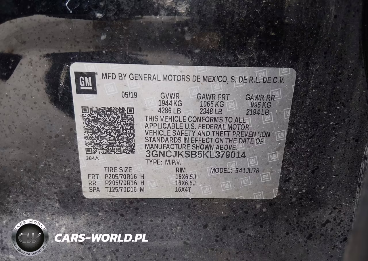2019 Chevrolet Trax Ls VIN:3GNCJKSB5KL379014 - 9