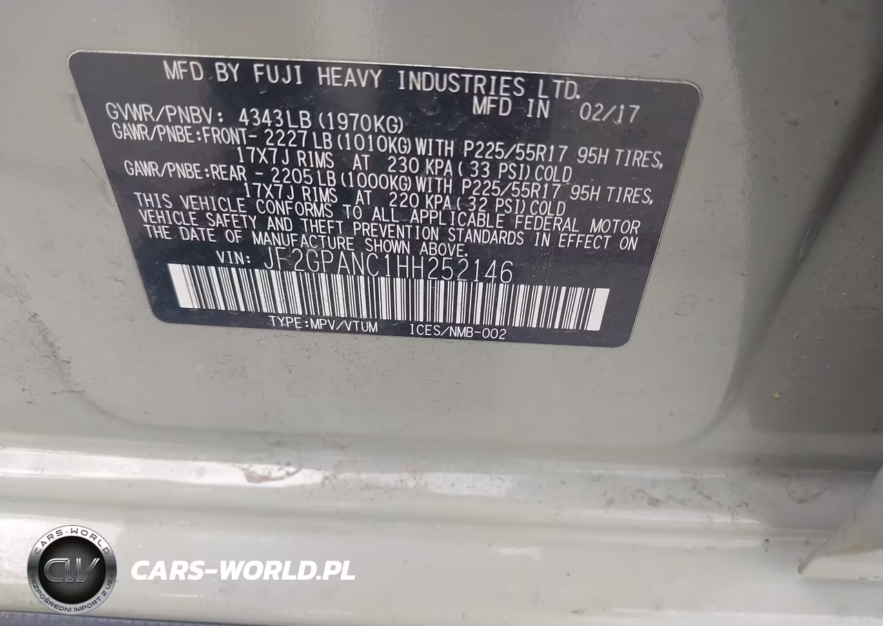 2017 Subaru Crosstrek 2.0I Limited VIN:JF2GPANC1HH252146 - 9