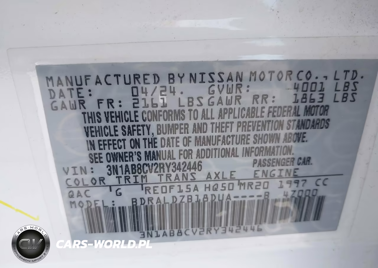 2024 Nissan Sentra Sv Xtronic Cvt VIN:3N1AB8CV2RY342446 - 9