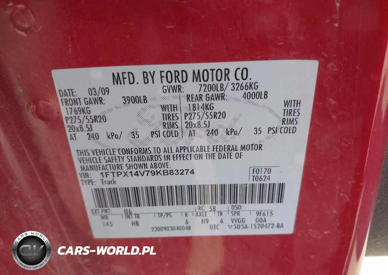 2009 Ford F-150 Lariat VIN:1FTPX14V79KB83274 - 9