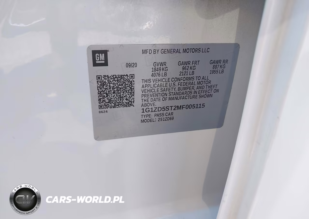 2021 Chevrolet Malibu Fwd Lt VIN:1G1ZD5ST2MF005115 - 9