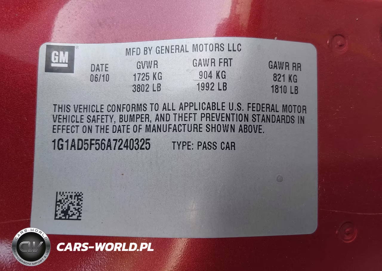 2010 Chevrolet Cobalt Lt VIN:1G1AD5F56A7240325 - 9