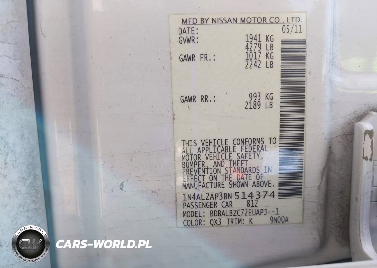2011 Nissan Altima 2.5 S VIN:1N4AL2AP3BN514374 - 9
